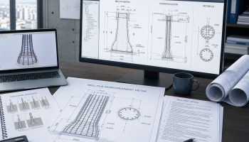 Bell Pile Drawings: Geometry, Sections & Reinforcement Details